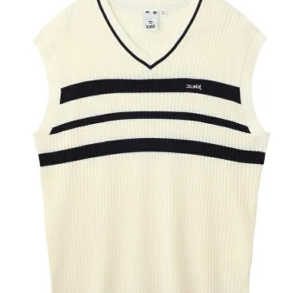 X-Girl BICOLOR STRIPED KNIT VEST - BLACK / ONE SIZE - Picture 3 of 3